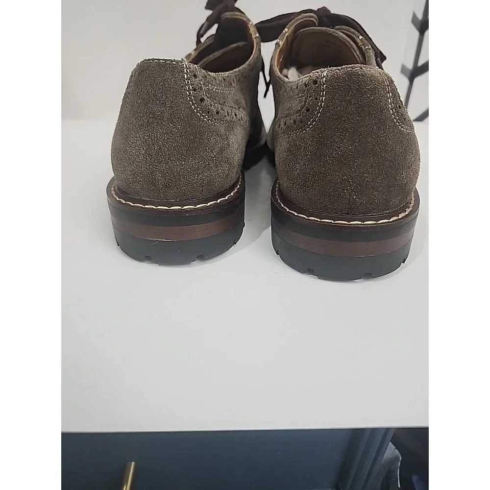 Steve Madden Men's Size 9.5 Wingtip Oxford Shoe Suede Leather Casual Dress Brown